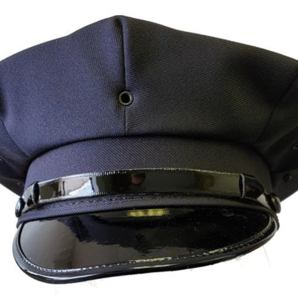 Police Cap / Police Hat / Deluxe / Cloth / 8 pt / Navy Blue / Black